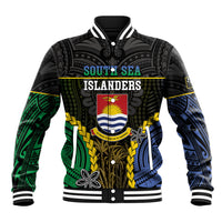 Personalised South Sea Islanders And Gilbert Islands Baseball Jacket Kanakas Polynesian Pattern LT05 Unisex Black - Polynesian Pride