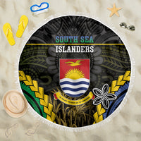South Sea Islanders And Gilbert Islands Beach Blanket Kanakas Polynesian Pattern LT05 One Size 150cm Black - Polynesian Pride