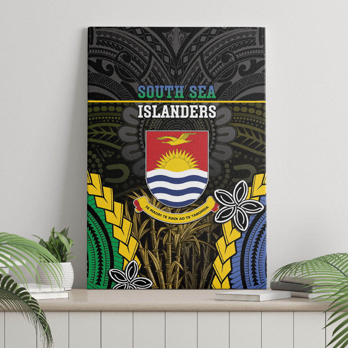 South Sea Islanders And Gilbert Islands Canvas Wall Art Kanakas Polynesian Pattern