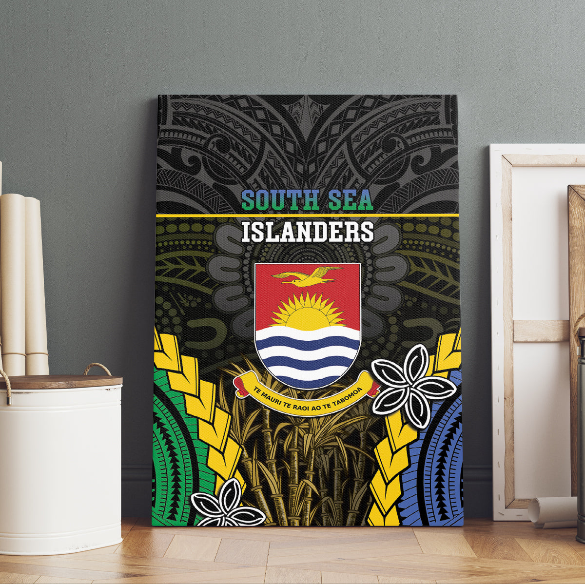 South Sea Islanders And Gilbert Islands Canvas Wall Art Kanakas Polynesian Pattern