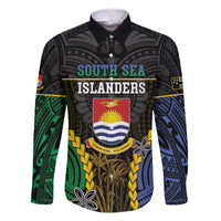 Personalised South Sea Islanders And Gilbert Islands Family Matching Summer Maxi Dress and Hawaiian Shirt Kanakas Polynesian Pattern LT05 Dad's Shirt - Long Sleeve Black - Polynesian Pride