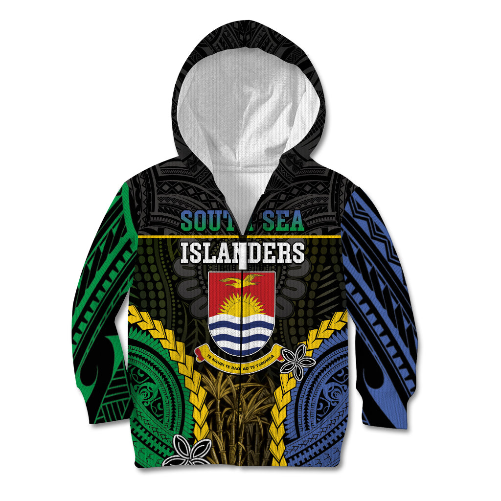 Personalised South Sea Islanders And Gilbert Islands Kid Hoodie Kanakas Polynesian Pattern