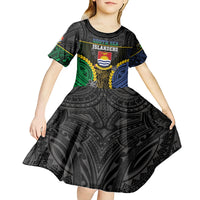 Personalised South Sea Islanders And Gilbert Islands Kid Short Sleeve Dress Kanakas Polynesian Pattern LT05 - Polynesian Pride