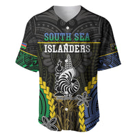 Personalised South Sea Islanders And New Caledonia Baseball Jersey Kanakas Polynesian Pattern LT05 Black - Polynesian Pride