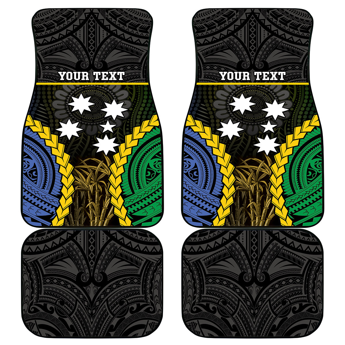 South Sea Islanders And New Caledonia Car Mats Kanakas Polynesian Pattern