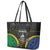 South Sea Islanders And New Caledonia Leather Tote Bag Kanakas Polynesian Pattern