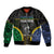 Personalised South Sea Islanders And New Caledonia Sleeve Zip Bomber Jacket Kanakas Polynesian Pattern