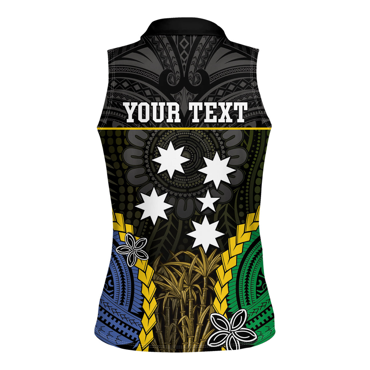 Personalised South Sea Islanders And New Caledonia Women Sleeveless Polo Shirt Kanakas Polynesian Pattern LT05 - Polynesian Pride