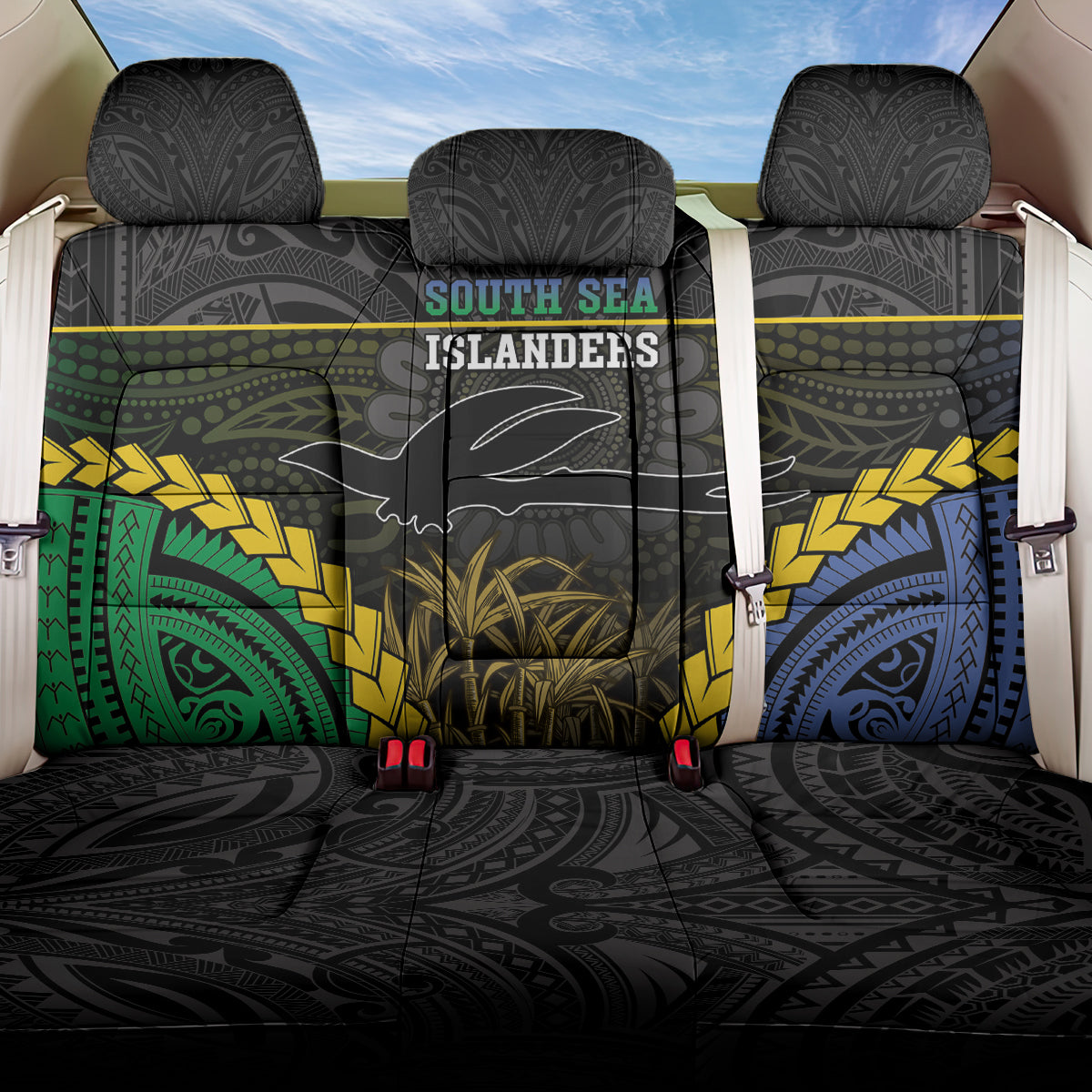 South Sea Islanders And New Ireland Back Car Seat Cover Kanakas Polynesian Pattern