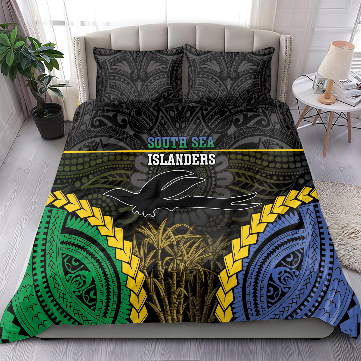 South Sea Islanders And New Ireland Bedding Set Kanakas Polynesian Pattern