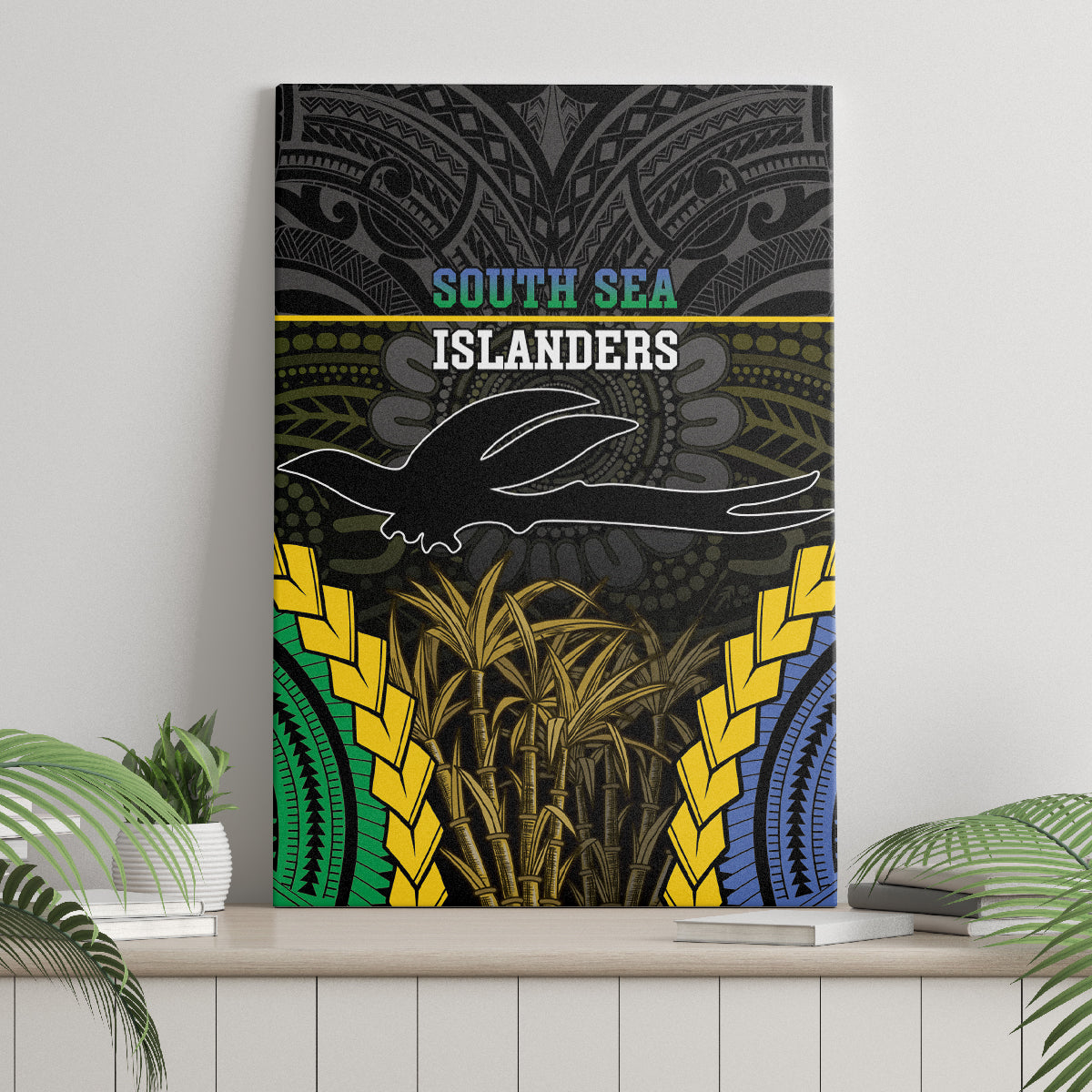 South Sea Islanders And New Ireland Canvas Wall Art Kanakas Polynesian Pattern