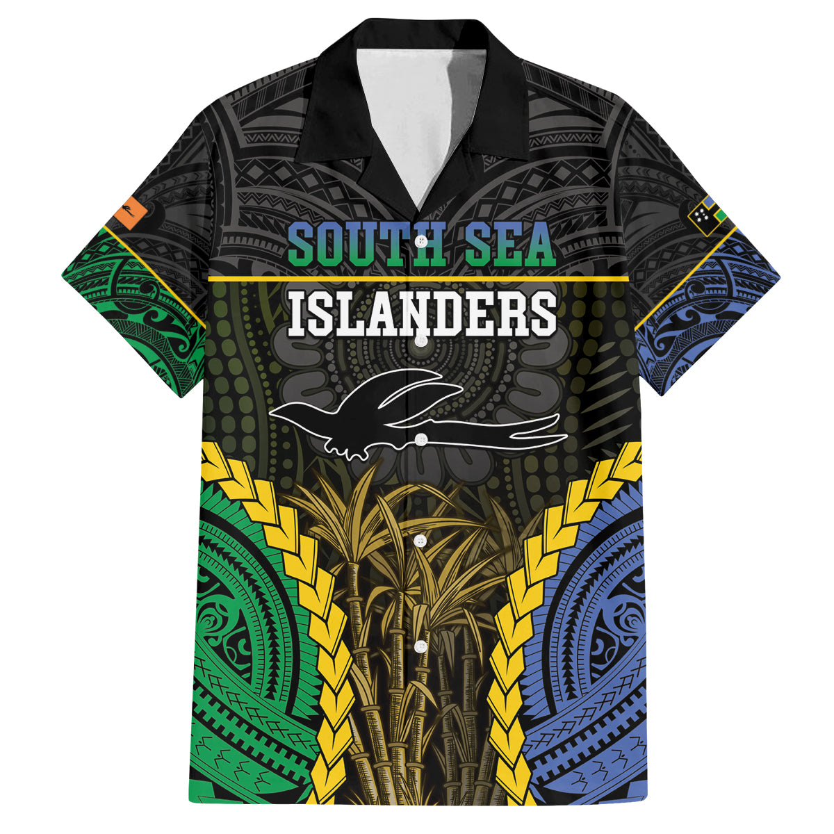 Personalised South Sea Islanders And New Ireland Family Matching Off The Shoulder Long Sleeve Dress and Hawaiian Shirt Kanakas Polynesian Pattern