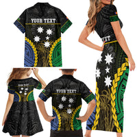 Personalised South Sea Islanders And New Ireland Family Matching Short Sleeve Bodycon Dress and Hawaiian Shirt Kanakas Polynesian Pattern LT05 - Polynesian Pride