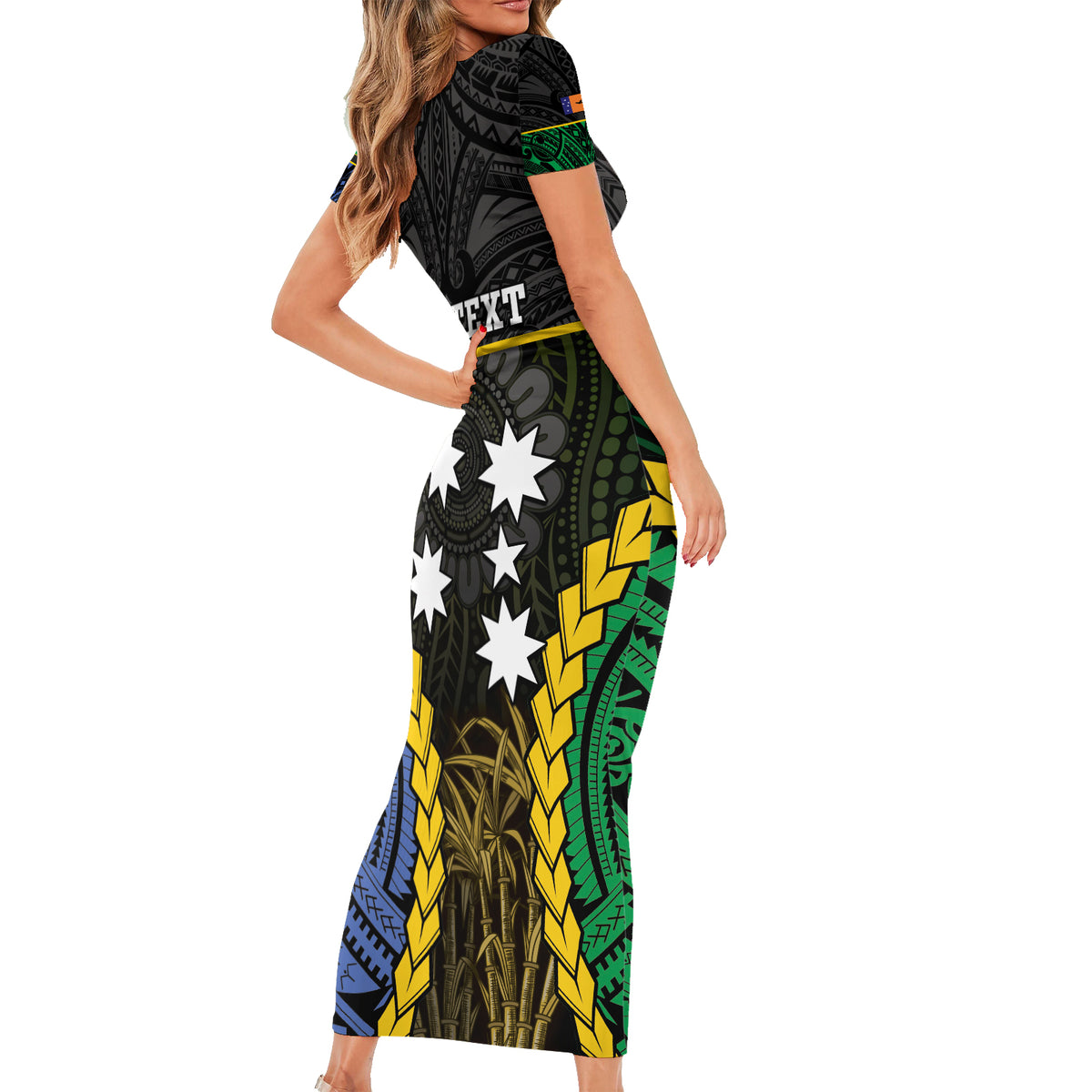 Personalised South Sea Islanders And New Ireland Family Matching Short Sleeve Bodycon Dress and Hawaiian Shirt Kanakas Polynesian Pattern LT05 - Polynesian Pride