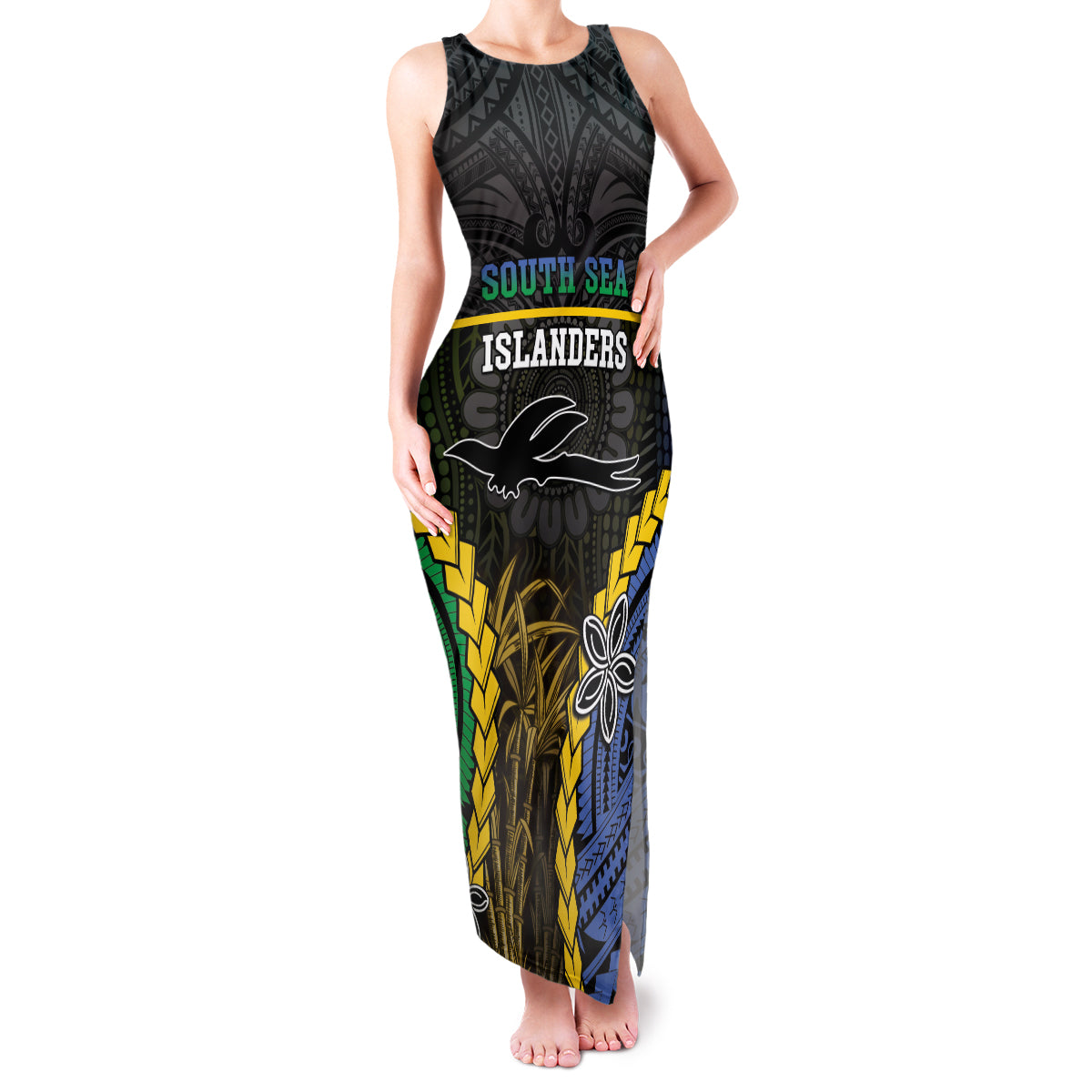Personalised South Sea Islanders And New Ireland Family Matching Tank Maxi Dress and Hawaiian Shirt Kanakas Polynesian Pattern