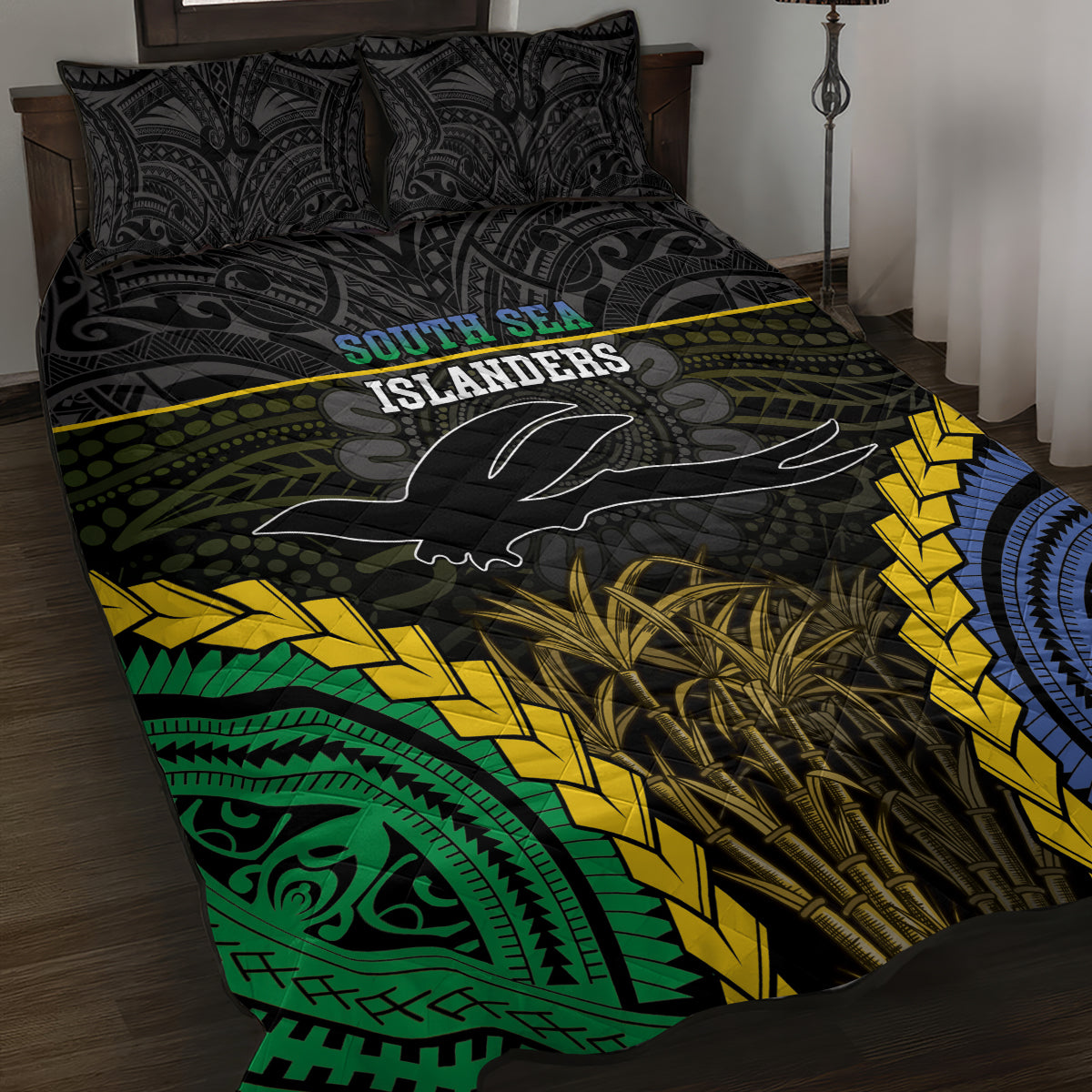 South Sea Islanders And New Ireland Quilt Bed Set Kanakas Polynesian Pattern