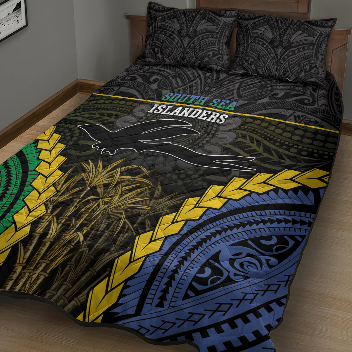 South Sea Islanders And New Ireland Quilt Bed Set Kanakas Polynesian Pattern