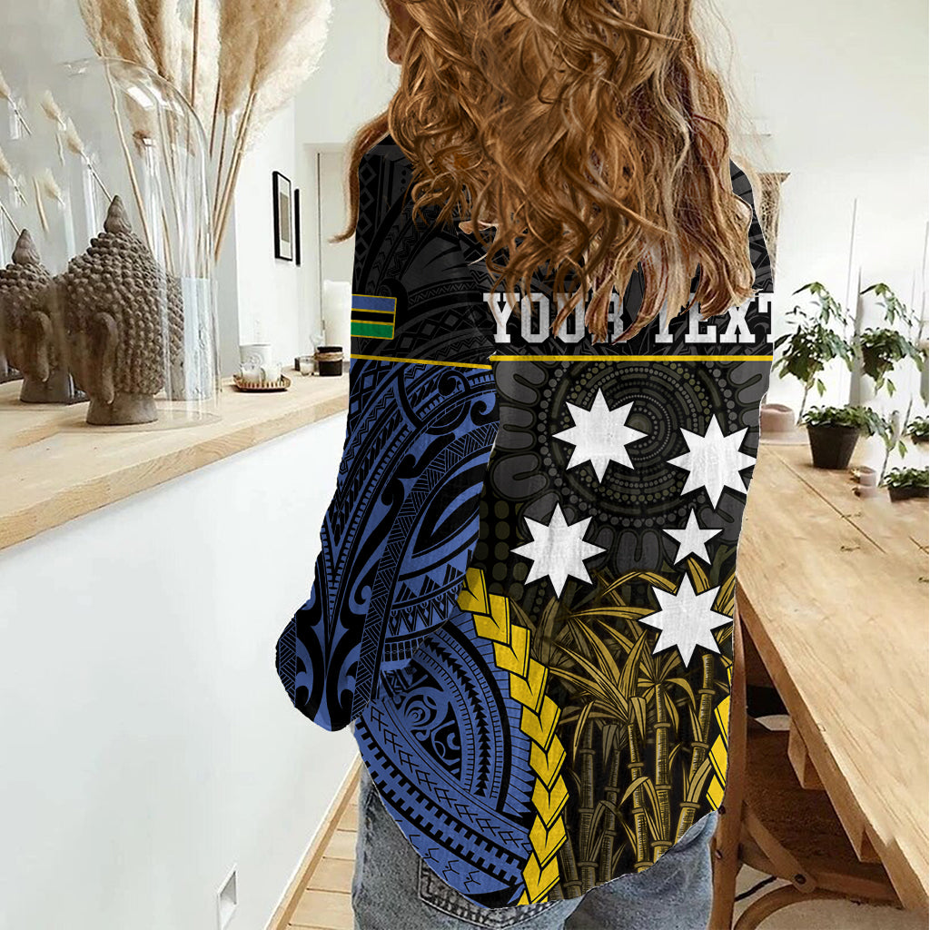 Personalised South Sea Islanders And New Ireland Women Casual Shirt Kanakas Polynesian Pattern LT05 - Polynesian Pride