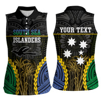 Personalised South Sea Islanders And New Ireland Women Sleeveless Polo Shirt Kanakas Polynesian Pattern LT05 - Polynesian Pride