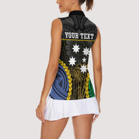 Personalised South Sea Islanders And New Ireland Women Sleeveless Polo Shirt Kanakas Polynesian Pattern LT05 - Polynesian Pride