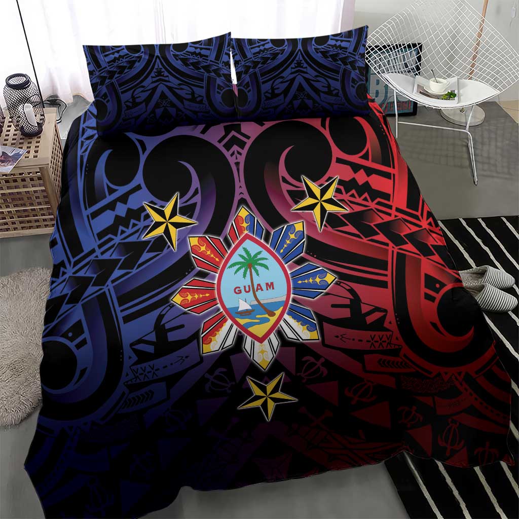 Philippines Guam Bedding Set Filipino Sun With Guaman Seal
