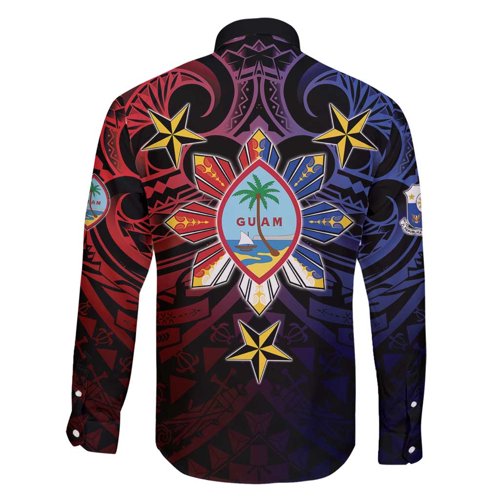 Philippines Guam Family Matching Short Sleeve Bodycon Dress and Hawaiian Shirt Filipino Sun With Guaman Seal