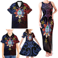 Philippines Guam Family Matching Tank Maxi Dress and Hawaiian Shirt Filipino Sun With Guaman Seal