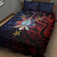 Philippines Guam Quilt Bed Set Filipino Sun With Guaman Seal