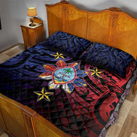 Philippines Guam Quilt Bed Set Filipino Sun With Guaman Seal