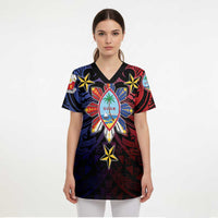 Philippines Guam Scrub Top Filipino Sun With Guaman Seal - Polynesian Pride