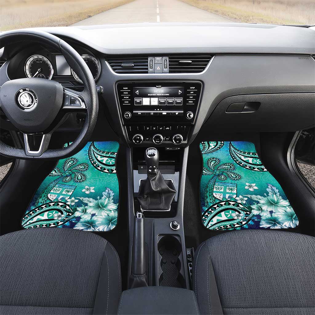 Fiji Born Indian Car Mats Palm Paisley With Tapa Pattern
