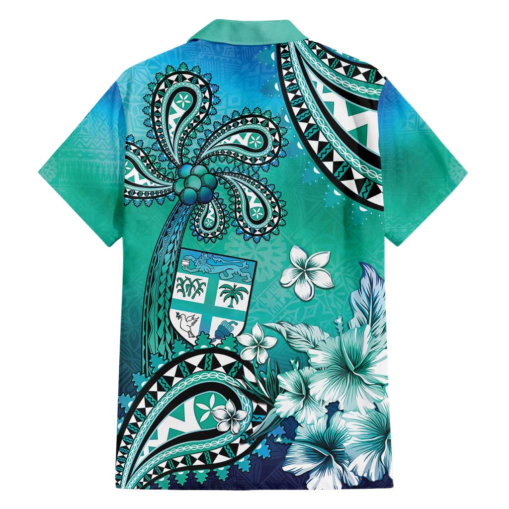 Fiji Born Indian Family Matching Puletasi and Hawaiian Shirt Palm Paisley With Tapa Pattern