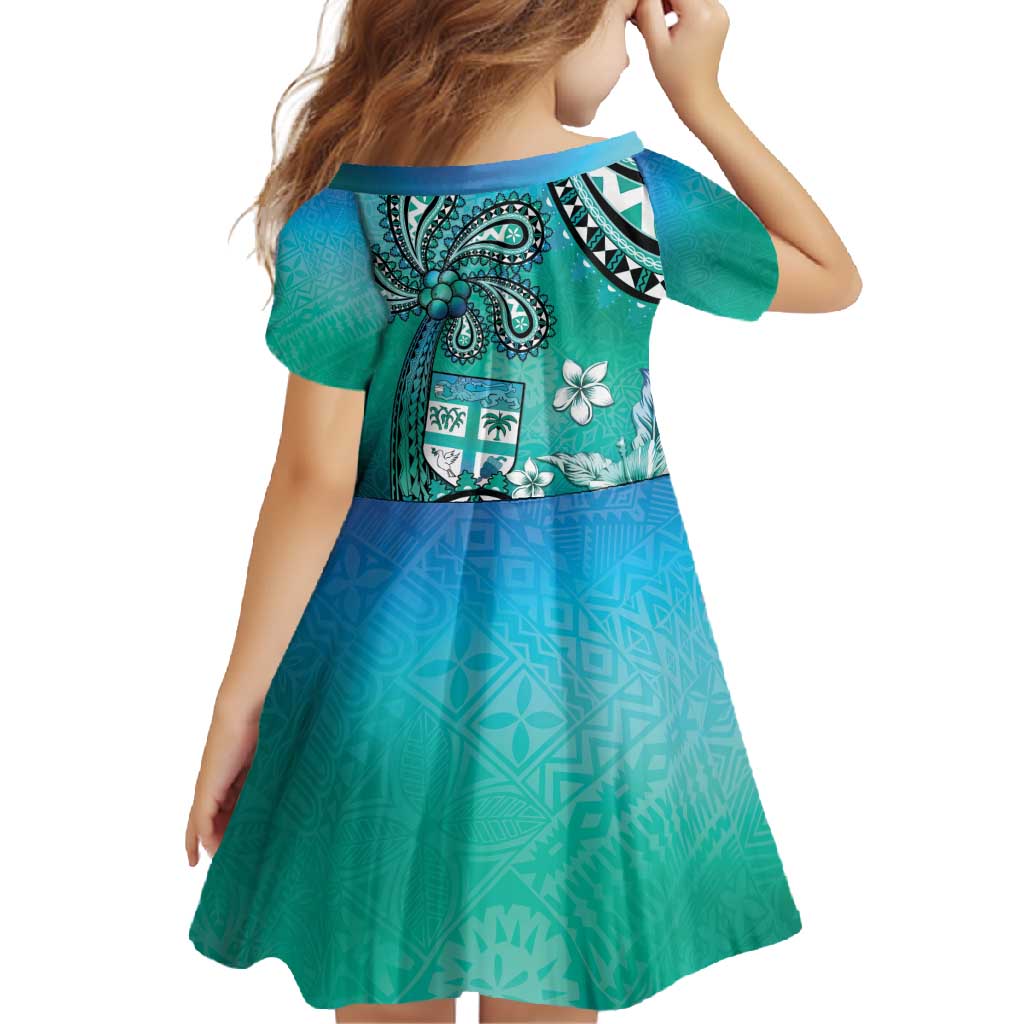 Fiji Born Indian Family Matching Short Sleeve Bodycon Dress and Hawaiian Shirt Palm Paisley With Tapa Pattern