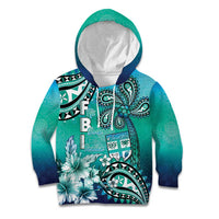 Fiji Born Indian Kid Hoodie Palm Paisley With Tapa Pattern