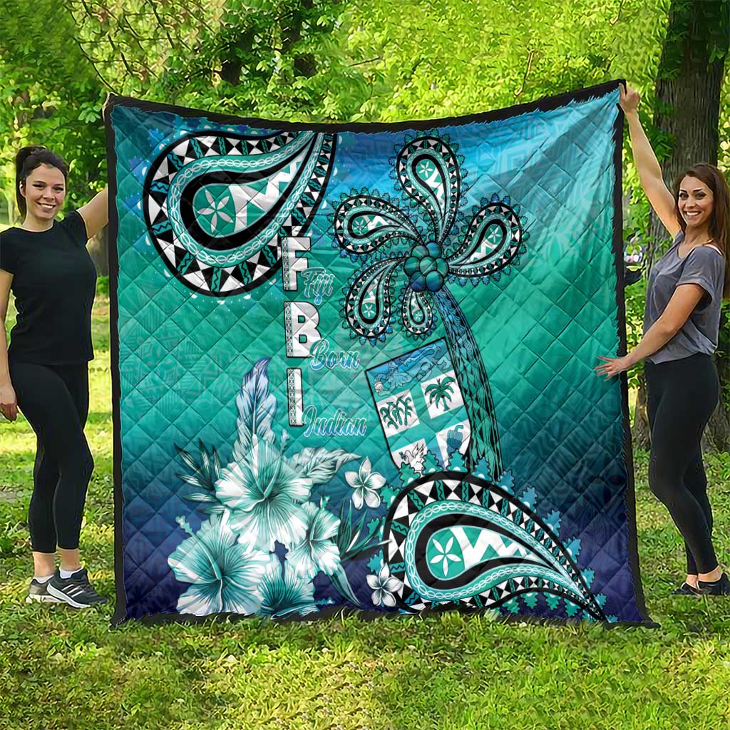 Fiji Born Indian Quilt Palm Paisley With Tapa Pattern