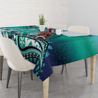 Fiji Born Indian Tablecloth Palm Paisley With Tapa Pattern
