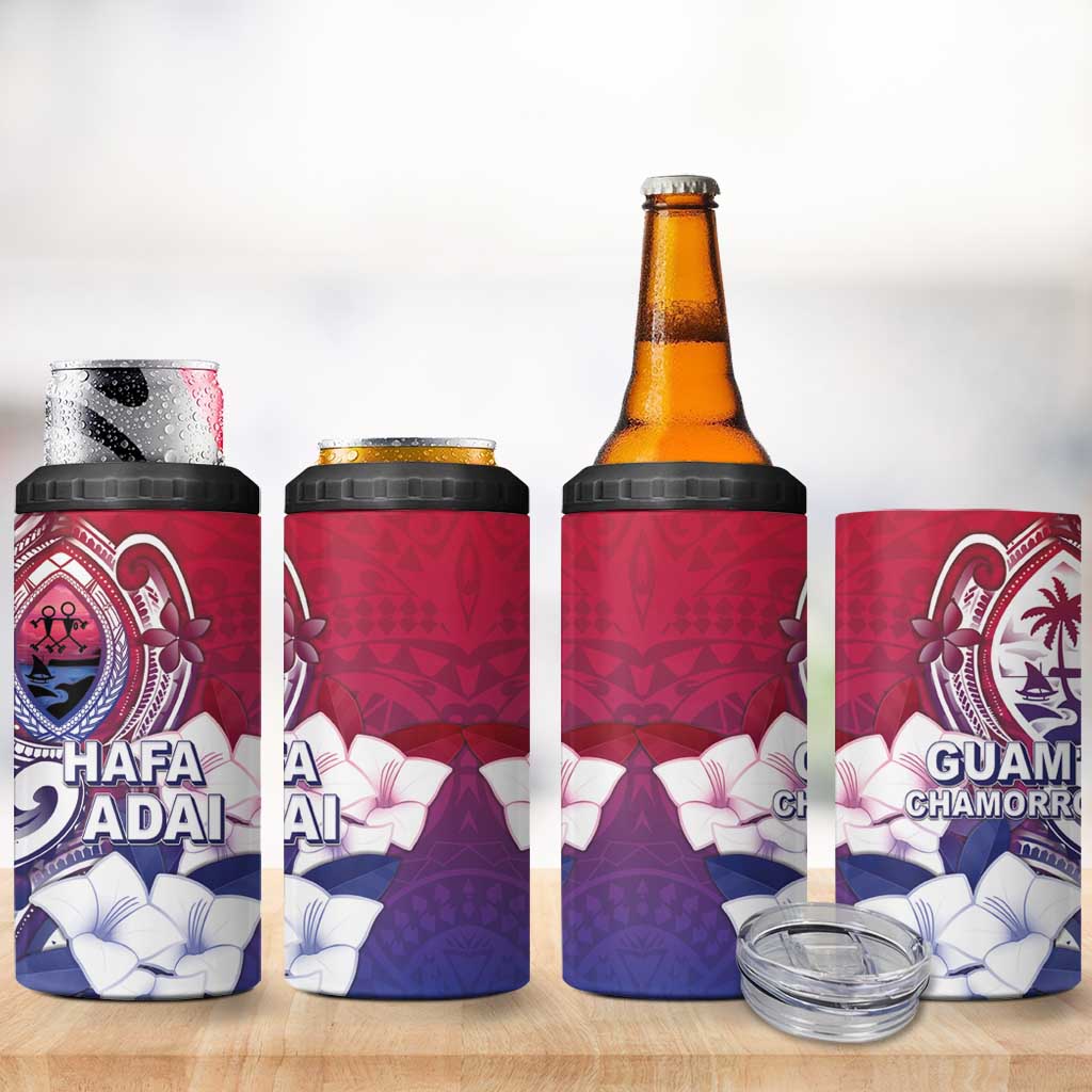 Guam Gadao 4 in 1 Can Cooler Tumbler Hafa Adai Micronesian Tribal Pattern