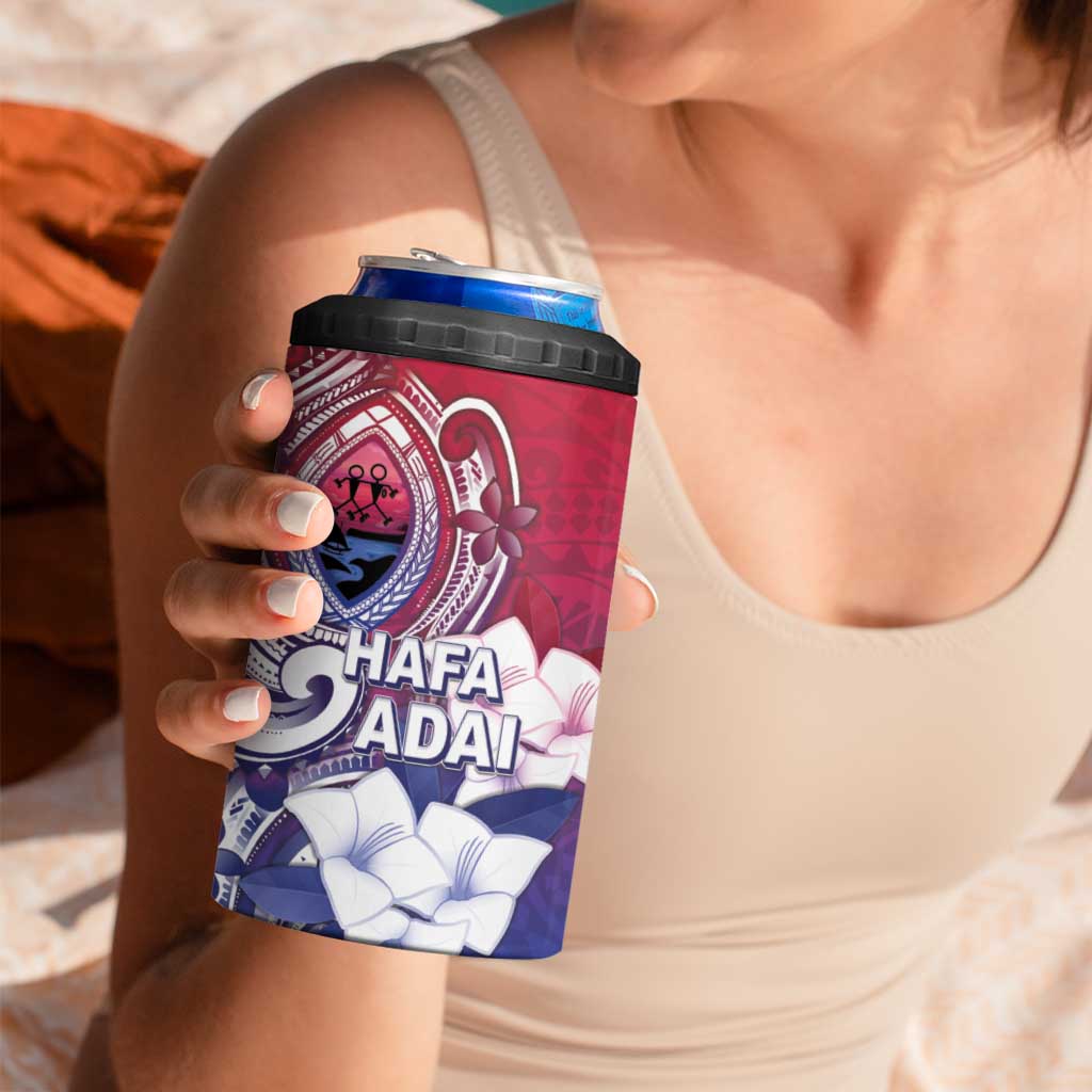 Guam Gadao 4 in 1 Can Cooler Tumbler Hafa Adai Micronesian Tribal Pattern