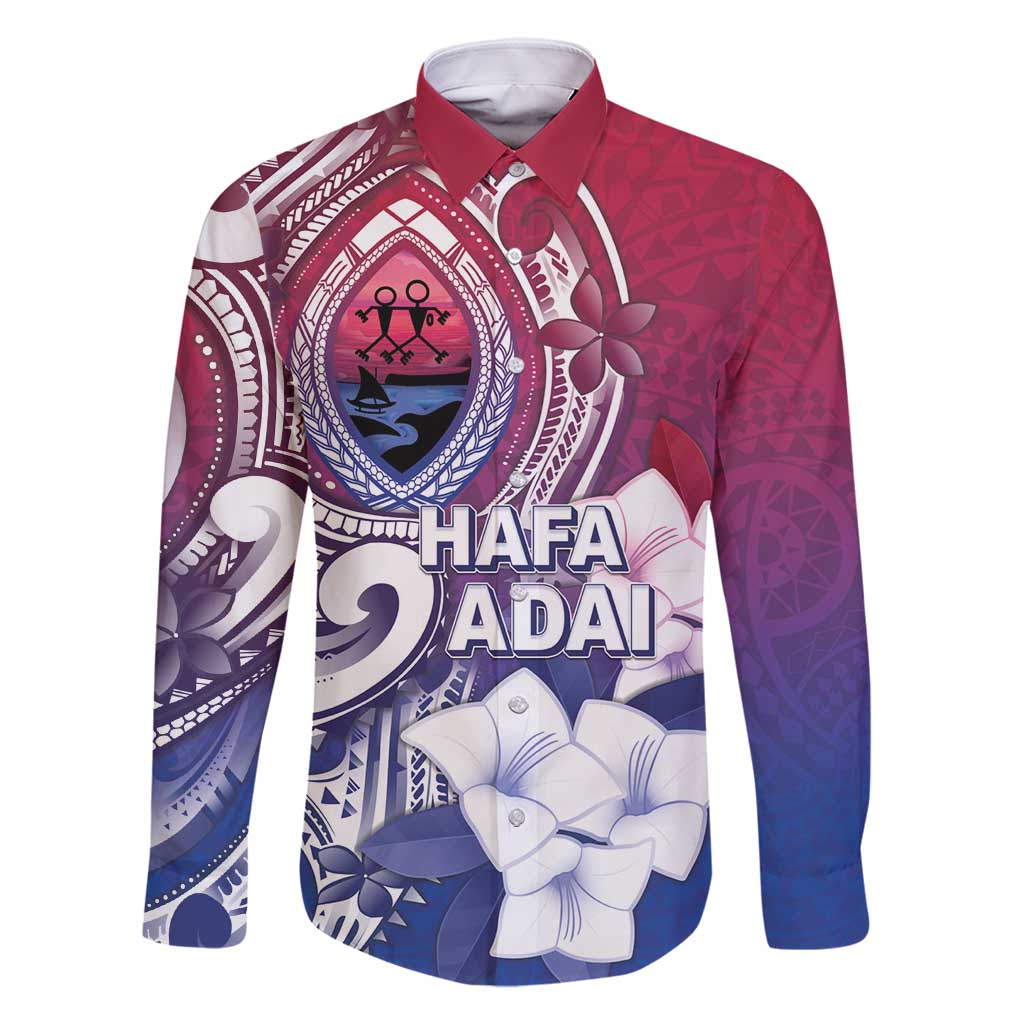 Guam Gadao Family Matching Long Sleeve Bodycon Dress and Hawaiian Shirt Hafa Adai Micronesian Tribal Pattern