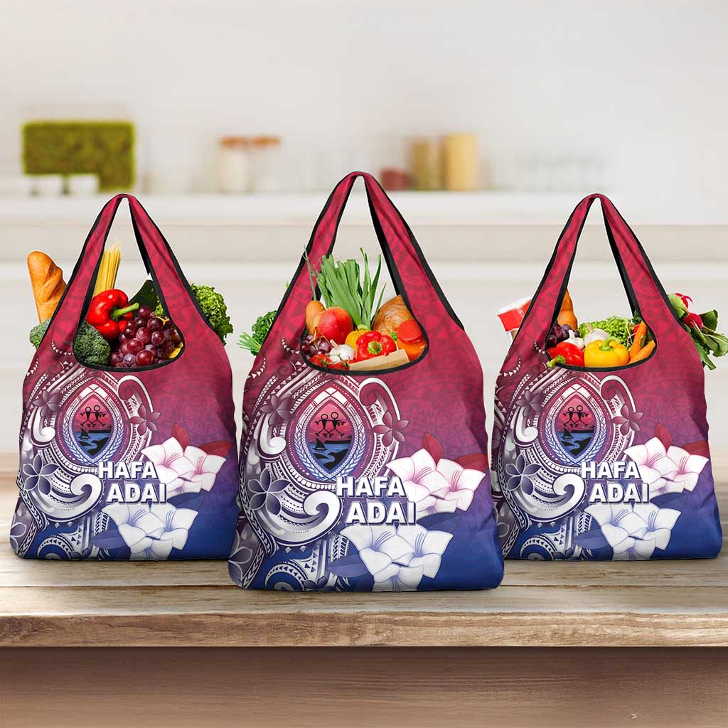 Guam Gadao Grocery Bag Hafa Adai Micronesian Tribal Pattern LT05 3-pack One Size Red - Polynesian Pride