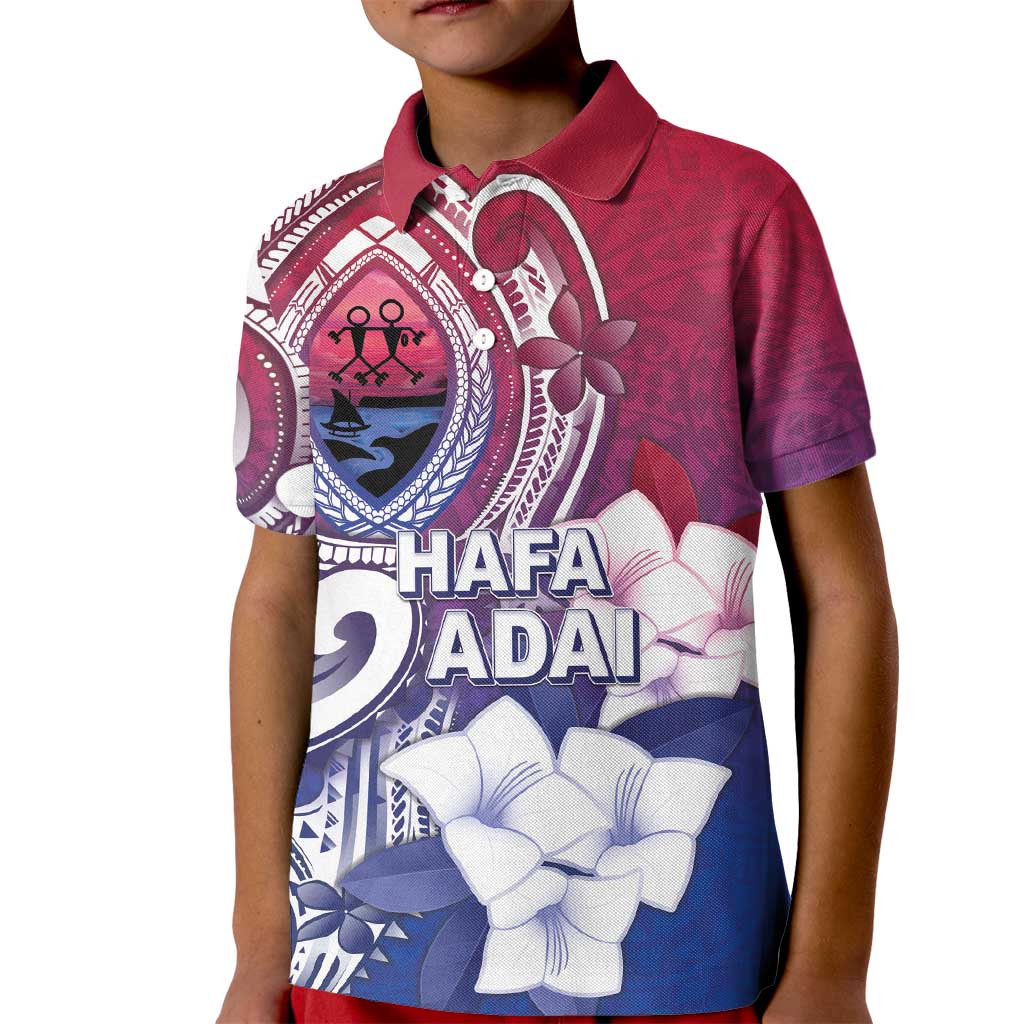 Guam Gadao Kid Polo Shirt Hafa Adai Micronesian Tribal Pattern