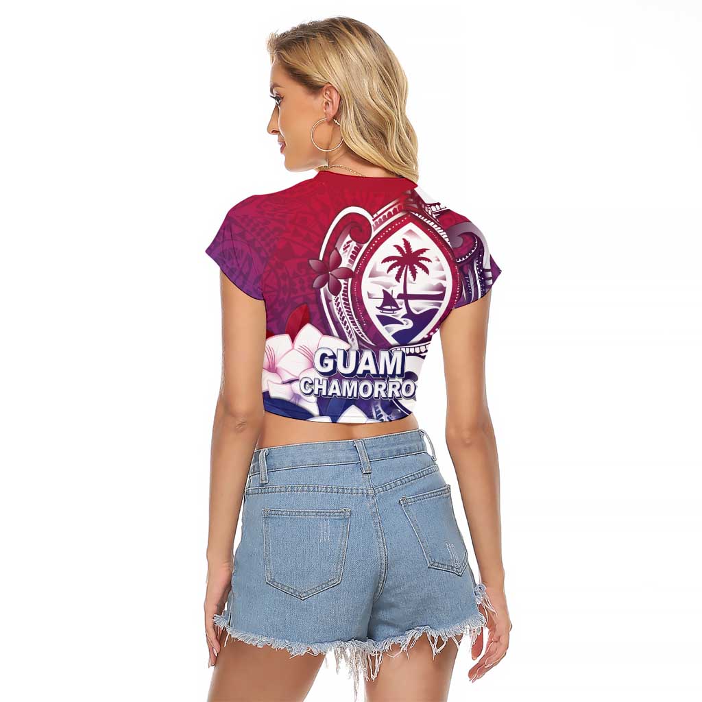 Guam Gadao Raglan Cropped T Shirt Hafa Adai Micronesian Tribal Pattern