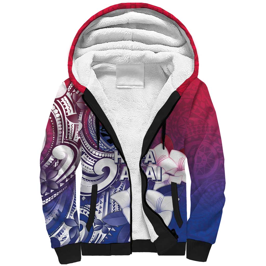 Guam Gadao Sherpa Hoodie Hafa Adai Micronesian Tribal Pattern