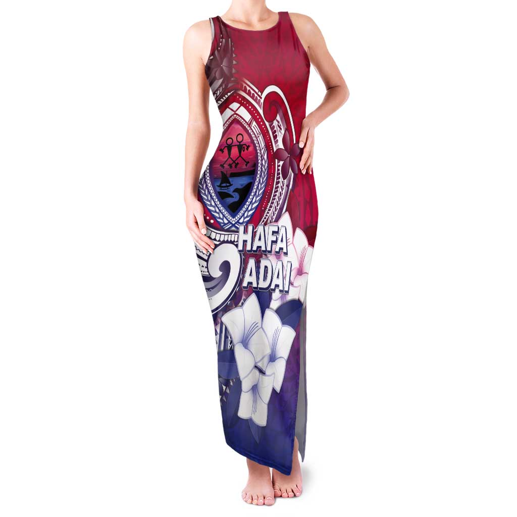 Guam Gadao Tank Maxi Dress Hafa Adai Micronesian Tribal Pattern