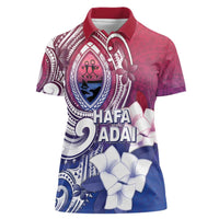 Guam Gadao Women Polo Shirt Hafa Adai Micronesian Tribal Pattern
