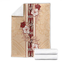 Tonga Language Week Blanket Hibiscus Tongan Ngatu Pattern