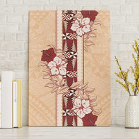 Tonga Language Week Canvas Wall Art Hibiscus Tongan Ngatu Pattern