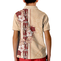 Tonga Language Week Kid Polo Shirt Hibiscus Tongan Ngatu Pattern