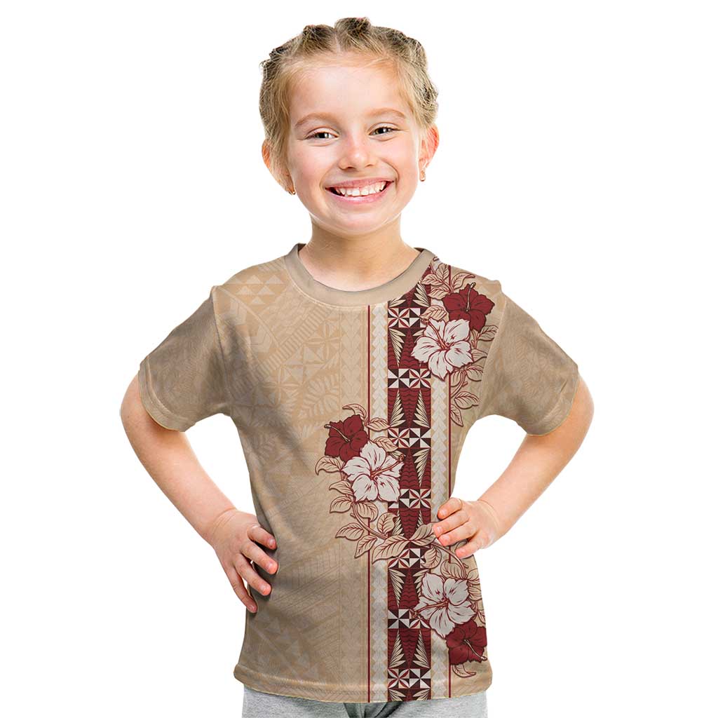 Tonga Language Week Kid T Shirt Hibiscus Tongan Ngatu Pattern