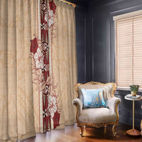 Tonga Language Week Window Curtain Hibiscus Tongan Ngatu Pattern